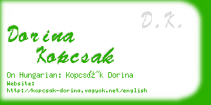 dorina kopcsak business card